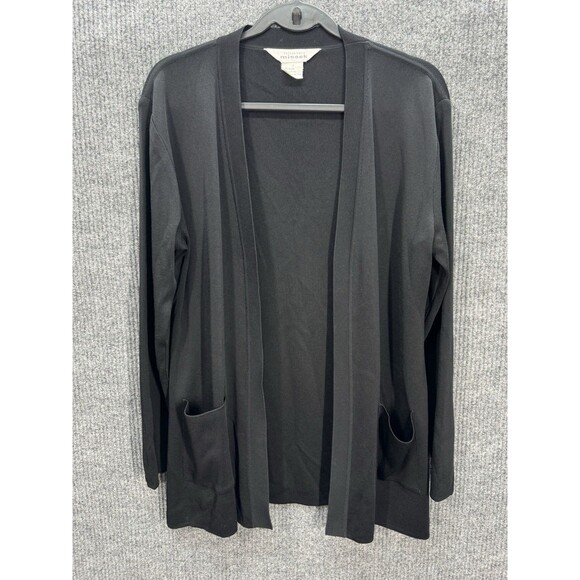 Exclusively Misook Open Cardigan Sweater Sz Small Black Pockets Classic Capsule - Picture 1 of 9